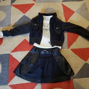 Jottum Navy and Black Jacket and Skirt